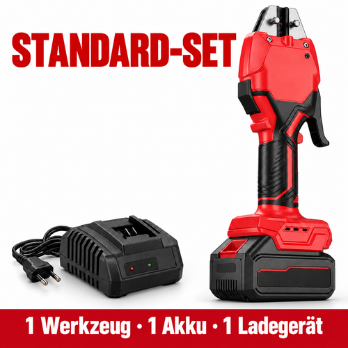 Akku-hydraulische Crimpzange – 7 Presseinsätze & 2 Akkus