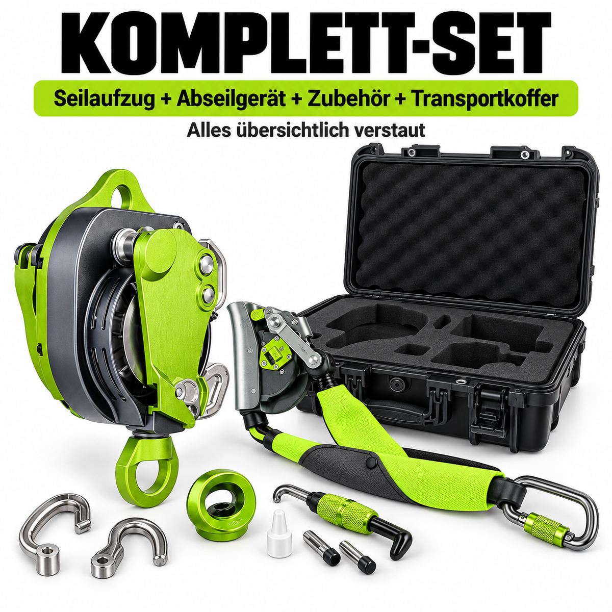 Elektrischer Seil-Ascender mit Abseilgerät – Power-Ascender-Set für Höhenarbeiten