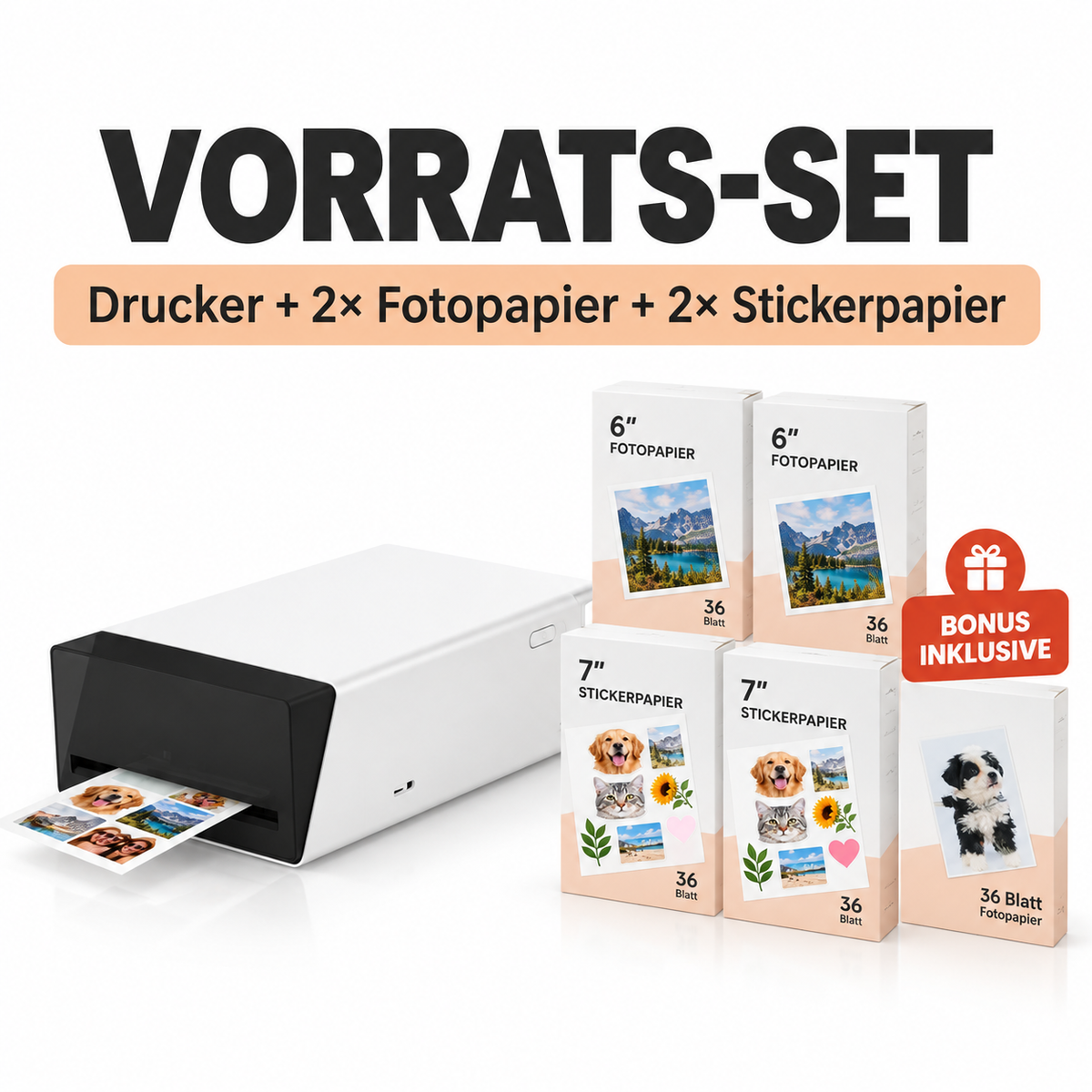 KI-Fotodrucker mit Bluetooth – Fotos & Sticker automatisch drucken