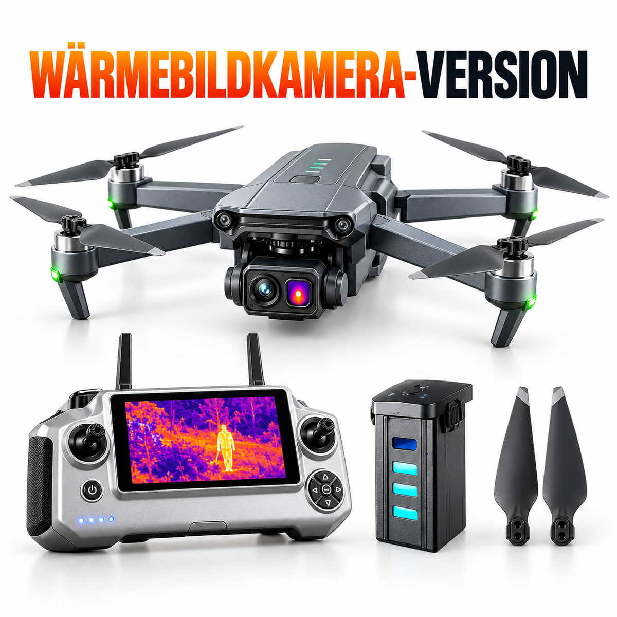 GPS-Drohne mit Wärmebildkamera, Nachtsicht und 8K-Dualkamera