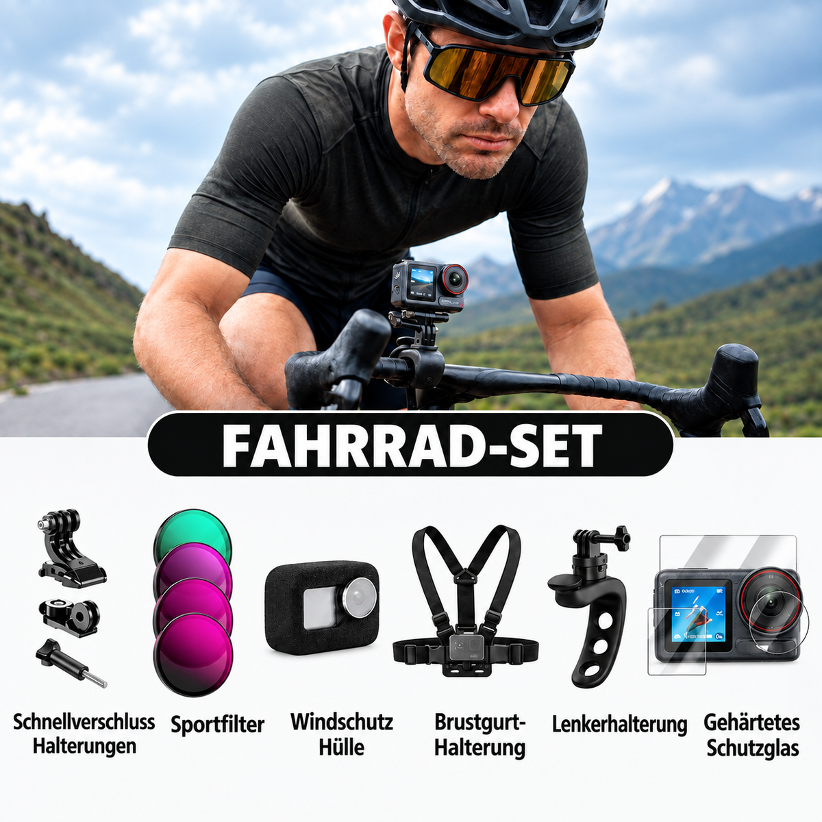 4K Action Kamera 60 FPS – Wasserdichte Action Cam mit Bildstabilisierung & WLAN