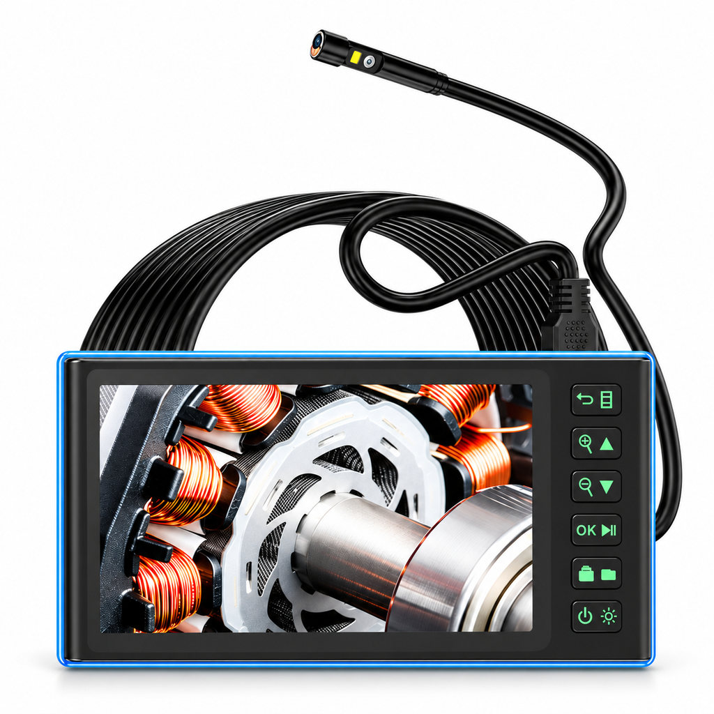 Endoskopkamera 1080P mit 7-Zoll-Display & Doppelobjektiv