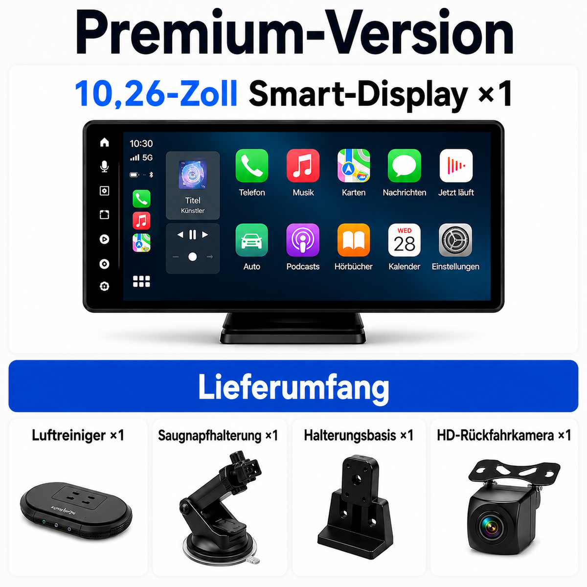 Kabelloses CarPlay Display – Navigation & Multimedia für dein Auto